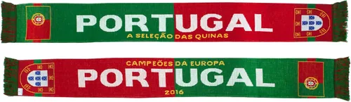 Vista 5 de Portugal Bufanda de punto de fútbol, Verde, rojo, amarillo.