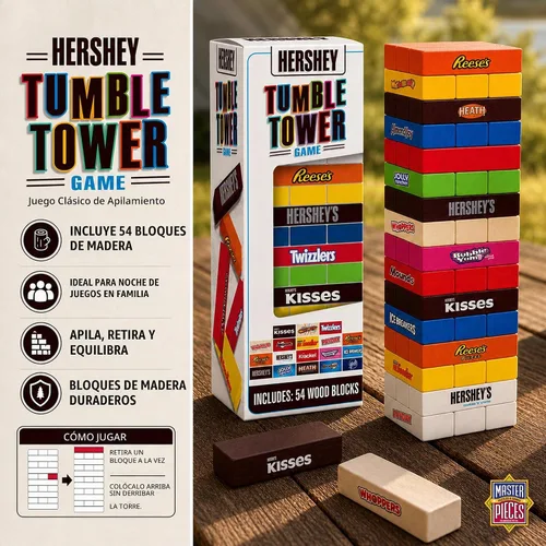 Vista 7 de Masterpieces Family Games – Hershey's Wood Block Tumble Tower – Producto