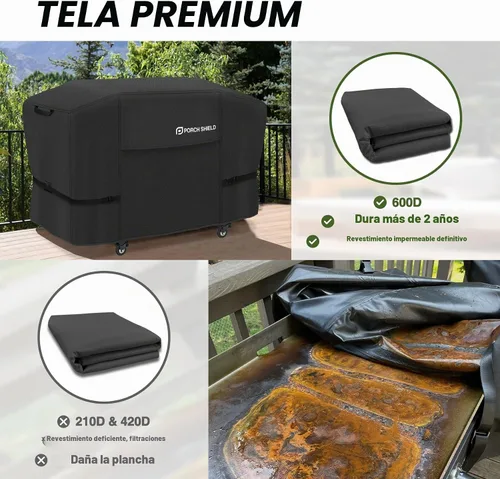Vista 5 de Porch Shield Cubierta impermeable para plancha al aire libre 600D de 28 Negro