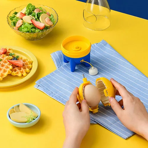 Vista 5 de Mezclador de yema de huevo con cuerda de tracción, máquina de huevos dorada, hilandero de huevos rápido, homogeneizador de huevos manual extractor