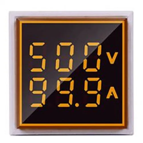 Vista 8 de Indicador de corriente y voltaje de CA con pantalla de dos dígitos, monitor de instrumentos de medición multifunción LED de cabeza cuadrada de 0.866