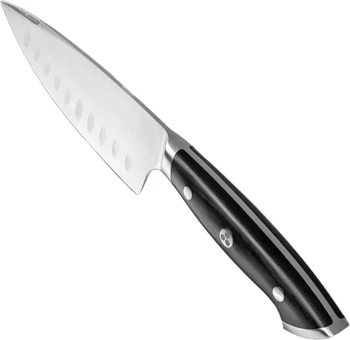 Vista 6 de Ergo Chef Pro Series 2.0 - Cuchillo de chef de 6 pulgadas, hoja de acero inoxidable de alto carbono forjada 7Cr17Mov, mango ergonómico de madera