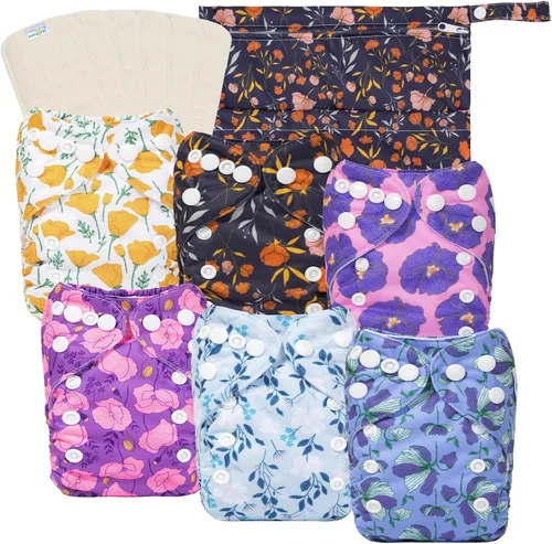 Vista 19 de babygoal Pañales de tela para recién nacidos, paquete de 13 unidades para niños prematuros de 5-12 libras, 6 unidades con 6 insertos y bolsa