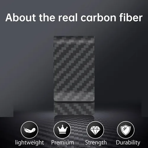 Vista 13 de CL CARBONLIFE Billetera de fibra de carbono con clip para dinero en efectivo y tarjeta de crédito, clip minimalista súper delgado y ligero