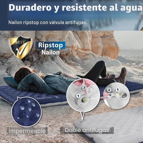 Vista 4 de TREKOLOGY Colchoneta de Dormir para Campamento – Ultraligera, Estera de Campamento de 4" de Grosor con Valor R de 7.2 para Todas las Estaciones