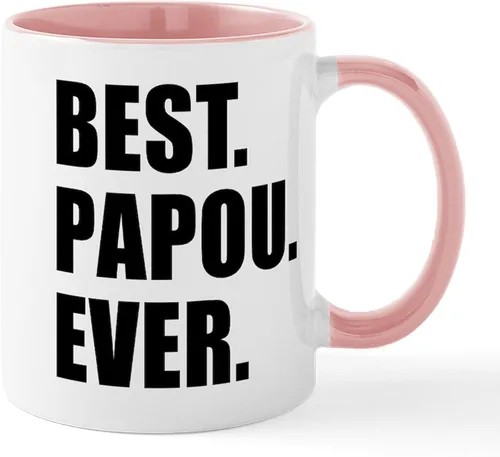 Vista 13 de CafePress Papou (Worlds Best) Taza de café de cerámica (11 oz (11.0 fl oz)