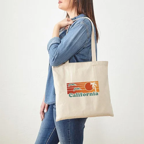 Vista 3 de CafePress California Tote Bag - Bolsa de lona natural, bolsa de compras reutilizable, Caqui