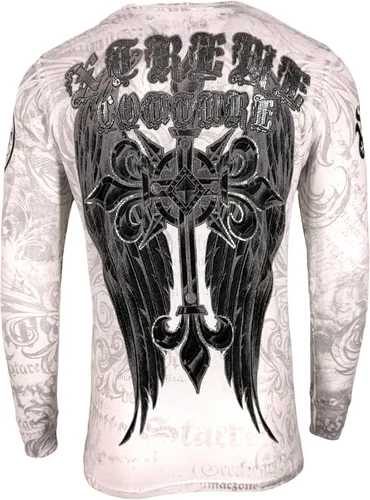 Vista 3 de Xtreme Couture by Affliction - Camisa térmica de manga larga para hombre Blanco (Hércules)