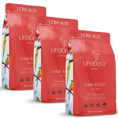 Vista 8 de Lifeboost Café de grano entero de tostado medio, café orgánico bajo en ácido, sin OMG, orgánico USDA, origen único, probado por terceros