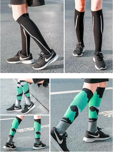 Vista 5 de Befullo Calcetines largos de compresión de los deportes del tubo Calcetines de compresión resistentes al desgaste para correr