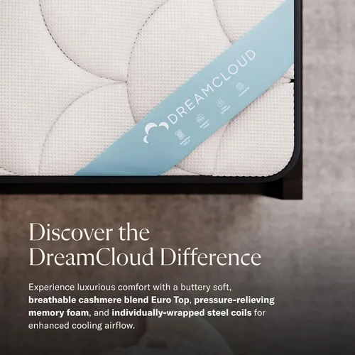 Vista 3 de DreamCloud Colchón Premier tamaño queen de 13 pulgadas, espuma viscoelástica híbrida lujosa, capas prémium para aliviar la presión, colchón en una