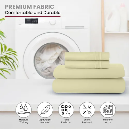 Vista 311 de LUX Décor - Juego de sábanas Twin de microfibra ultrasuave de 3 piezas con sábana encimera, sábana bajera de 16 pulgadas de profundidad y funda