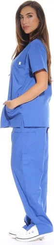 Vista 2 de Just Love uniforme médico con cuello en V para mujer