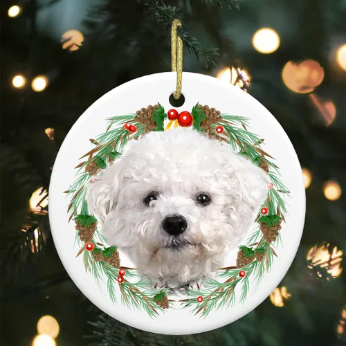 Vista 17 de Colgante de perro esquimal americano de 3 pulgadas para decoración de árbol de Navidad, bonito adorno de día festivo para cachorros, regalos