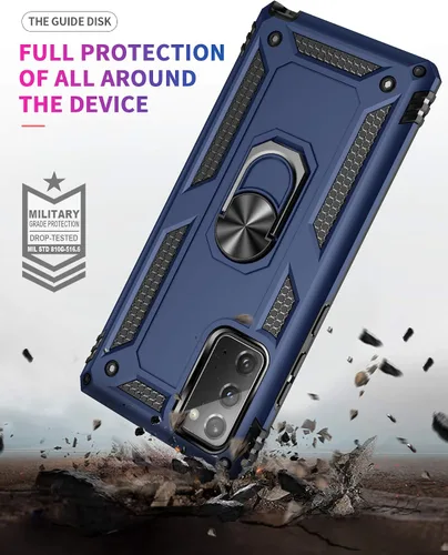 Vista 7 de Androgate - Funda para Galaxy Note 20 Ultra (no compatible con el Note 20) con protectores de pantalla HD, funda Androgate con soporte de anillo