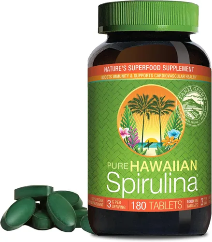 Vista 11 de Nutrex Hawaii Gomitas de espirulina hawaiana pura, sin azúcar, superalimento vegano más vitamina D3, cultivado en granja en Kona, sin OMG, 60