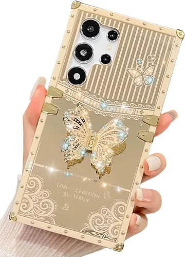 Vista 18 de Funda Rectangular de Lujo Femenina Compatible con iPhone 16 Pro Max Diseñada con Soporte de Anillo de Diamante con Función de Atril