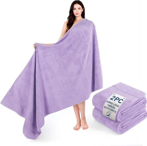 Vista 124 de Cotton Paradise Juego de 2 toallas turcas de 100 % algodón, suaves, absorbentes, de secado rápido, juego de 2 toallas de baño de 35 x 70 pulgadas