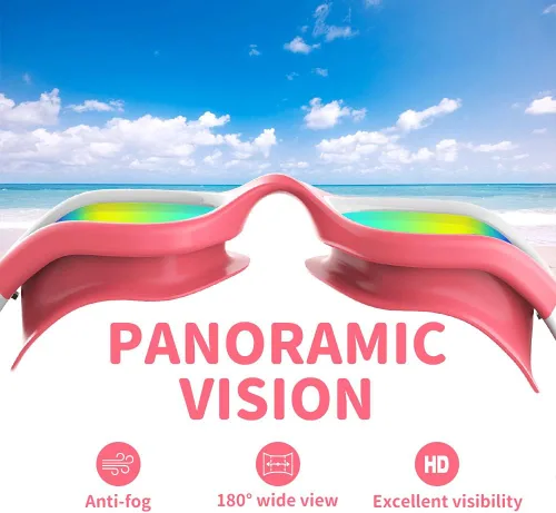 Vista 5 de ZIONOR Gafas de natación para niños, paquete de 2 gafas de natación polarizadas G1MINI para niñas/niños