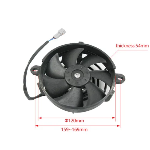 Vista 3 de OTOM - Ventilador de refrigeración universal para motocicleta, enfriador de aceite, enfriador de agua, ventilador eléctrico de 4 pulgadas y 5