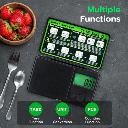 Vista 7 de Mcbazel Digital Pocket Gram Scale 500g x 0.01g High Precision Mini Kitchen Scale with LCD Display for Food, Jewelry, Coin, Coffee, Grains, Powder