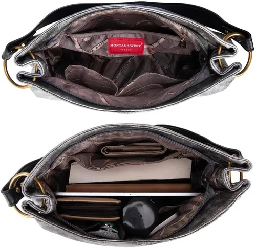 Vista 4 de Montana West Monederos para mujer, bolsos de hombro Hobo con cremallera Purses, with Zipper, Purses, with Zipper