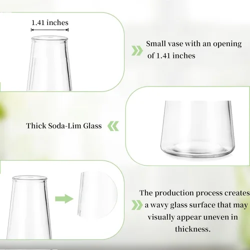 Vista 8 de Glasseam Jarrones de flores transparentes para centros de mesa: moderno juego de 12 jarrones de cristal para bodas, fiestas, centros de mesa