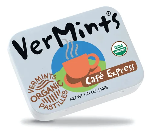 Vista 3 de VerMints Mentas Orgánicas Café Express - Ingredientes Reales, Sabor a Café Duradera - Latas de Tamaño de Viaje - Caramelos de Café Sin OMG, Sin