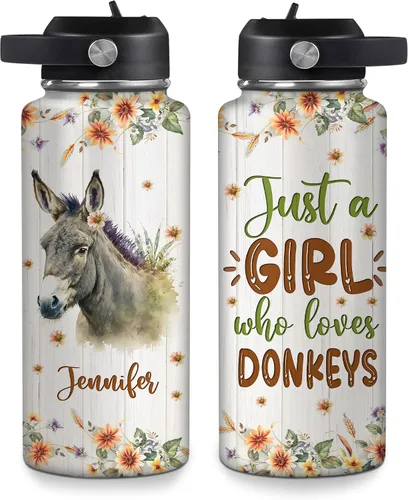 Vista 7 de Hyturtle Botella de agua personalizada con diseño de oso – Botella de acero inoxidable aislada de viaje con tapa a prueba de fugas, 18 onzas, 32