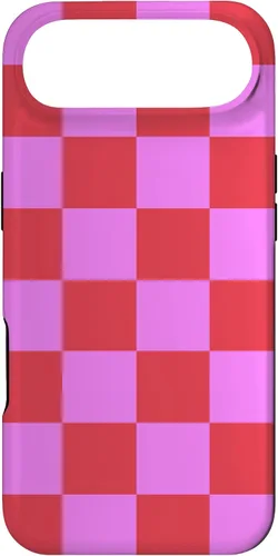 Vista 27 de Funda femenina con patrón de mujer rosa y rojo a cuadros para iPhone 17