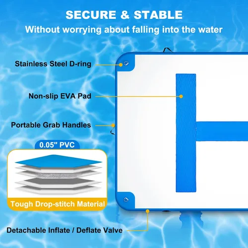 Vista 4 de VEVOR Inflatable Floating Dock