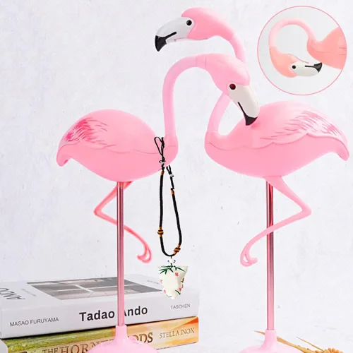 Vista 5 de Fantasee Lámpara de escritorio de flamenco, lámpara de mesita de noche USB, luz nocturna táctil regulable para niños, niños, estudiantes