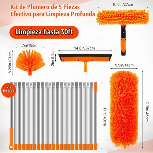 Vista 2 de Kit de plumero de alto alcance de 36 pies con poste de extensión de 2 a 30 Naranja
