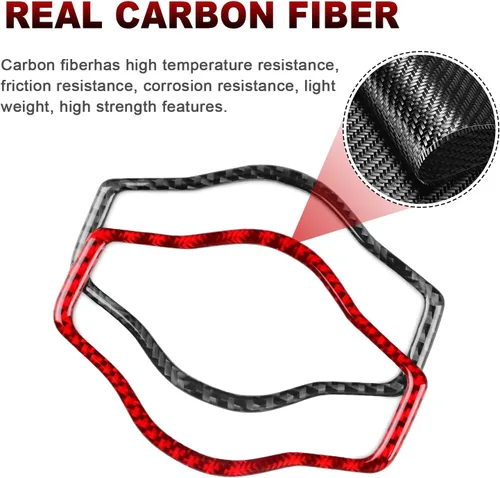 Vista 6 de Fibra de carbono, para Audi Q5/A4/A5 2009-2016, cubierta de marco de botón para faros de automóvil, accesorios interiores, color negro