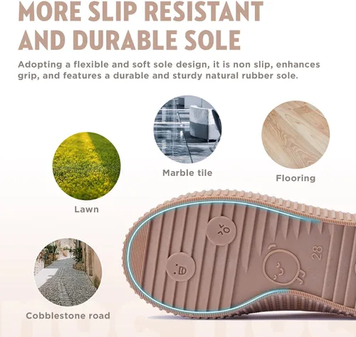 Vista 5 de HAPPY NOCNOC - Zapatos para niños y niñas, tenis de lona con doble gancho y bucles con suela de color caramelo