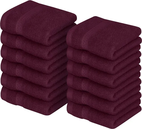 Vista 17 de Paños Utopia Luxury de 100% algodón ringspun y de cuidado fácil para máxima suavidad y absorción. Paquete de 12 (13 in x 13 in) Highly Absorbent