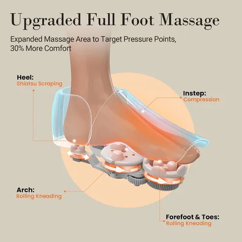 Vista 2 de CuPiLo - Masajeador shiatsu de pies, elegible para FSA y HSA, control remoto, varios niveles de ajuste, para fascitis plantar, neuropatía, hombres