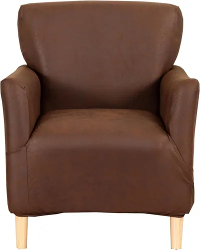 Vista 32 de CRFATOP - Funda elástica para sillón de mediados de siglo moderno de 1 pieza, fundas de silla de acento de jacquard con brazos, fundas de silla