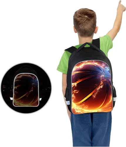 Vista 5 de Mochila para niños con patrón múltiple en la escuela primaria, A3-librero-baloncesto, Grande, Mochilas Daypack
