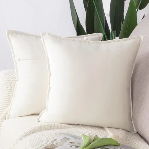 Vista 8 de MADIZZ Juego de 2 fundas de almohada decorativas de terciopelo súper suave con borlas, estilo de lujo, funda de almohada para sofá y dormitorio