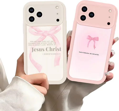 Vista 78 de Paquete de 2 fundas protectoras para iPhone 8 Plus/7 Plus de 5.5 pulgadas con collage de versículos bíblicos de Jesús para mujeres y niñas, diseño