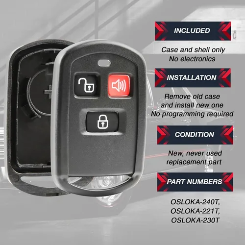 Vista 4 de Reemplazo para Hyundai Elantra Sante Fe 2003-2006 3 botones remoto llavero Shell Case OSLOKA-240T OSLOKA-221T OSLOKA-230T