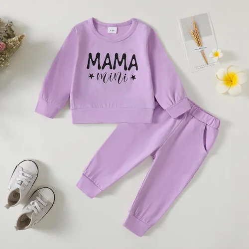 Vista 4 de Mikrdoo Conjunto de ropa para bebé y niña, conjunto de pantalones y tops para otoño e invierno