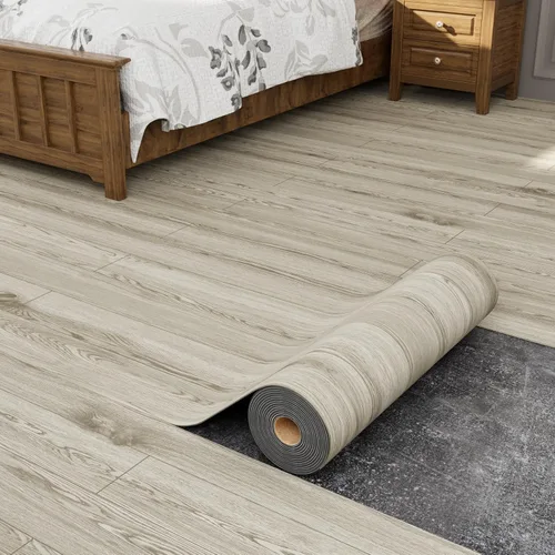 Vista 13 de Oxdigi Rollo de Suelo de Vinilo Despegar y Pegar 23"x 118"/19 Pies Cuadrados, Baldosas de Suelo de Vinilo Autoadhesivo Engrosado Estilo Tablones