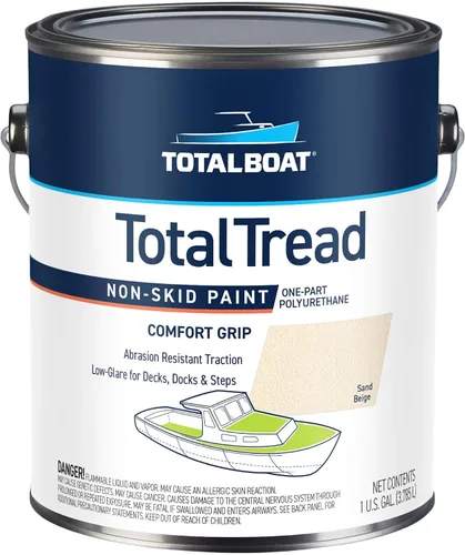 Vista 10 de TotalBoat TotalTread - Pintura antideslizante para cubierta, revestimiento de tracción antideslizante de grado marino para barcos, madera, fibra