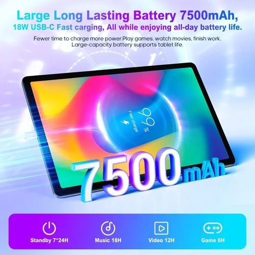 Vista 4 de AISLPC Tableta Android 13 de 11 pulgadas 16GB RAM+256GB ROM+1TB Expandir Octa-Core Tablets PC con doble ranura para tarjeta SIM, pantalla 2K 2000 x