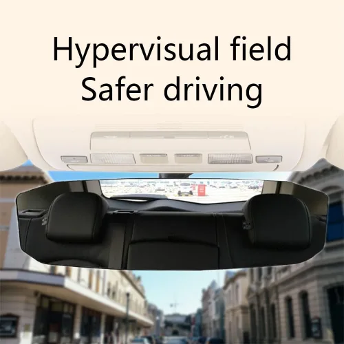 Vista 6 de Espejo retrovisor para automóvil, espejo retrovisor convexo de gran angular con clip interior de 12 pulgadas, accesorios para automóvil, espejo