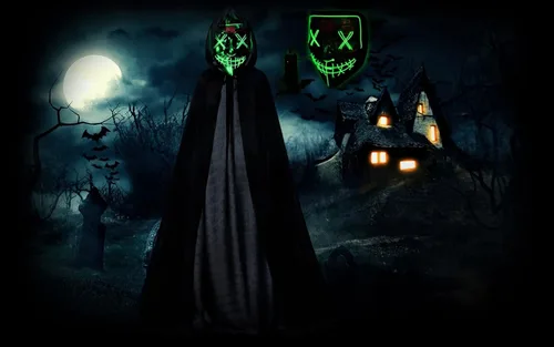 Vista 4 de Capa de terciopelo con capucha para niños, disfraz de Halloween con luz LED