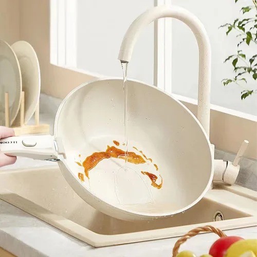 Vista 6 de Juego de 11 piezas de ollas y sartenes, juego de utensilios de cocina con asas extraíbles, apto para lavavajillas y horno, juego de cocina