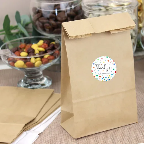 Vista 8 de jijAcraft 60 calcomanías de agradecimiento de 2 pulgadas con puntos de colores, calcomanías redondas de agradecimiento para recuerdos de boda